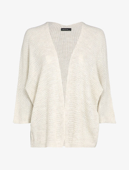 Gilet oversize à manches dolmans et détail en V au dos - Écru - 4