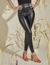 Legging taille haute en simili - Noir - 5