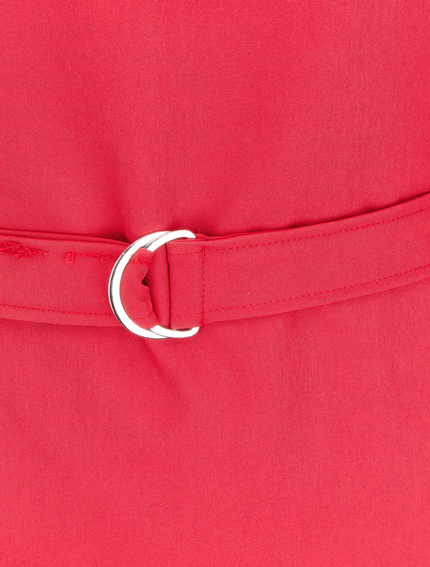 Robe droite à détails dentelle - Rouge - 3