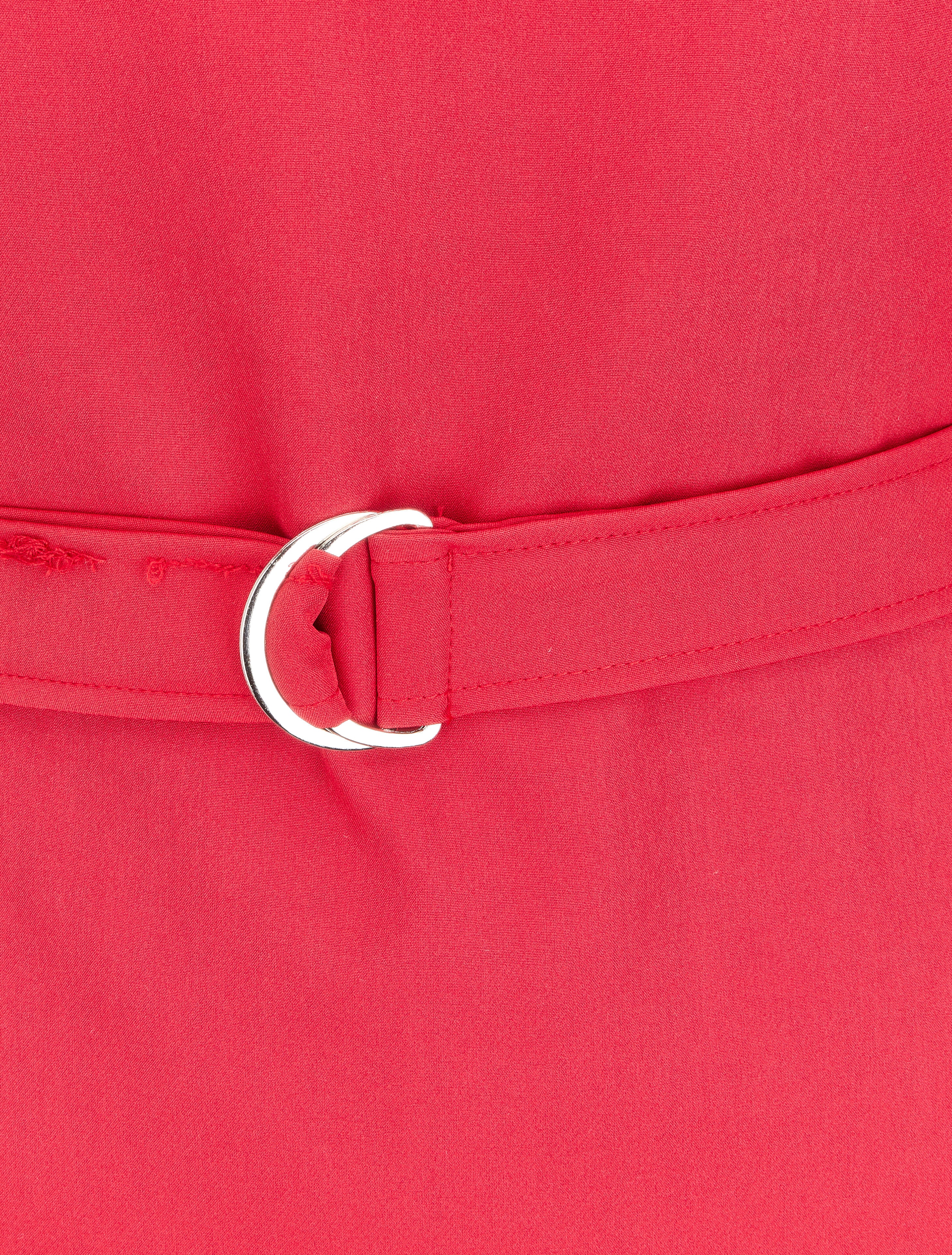 Robe droite à détails dentelle - Rouge - 3