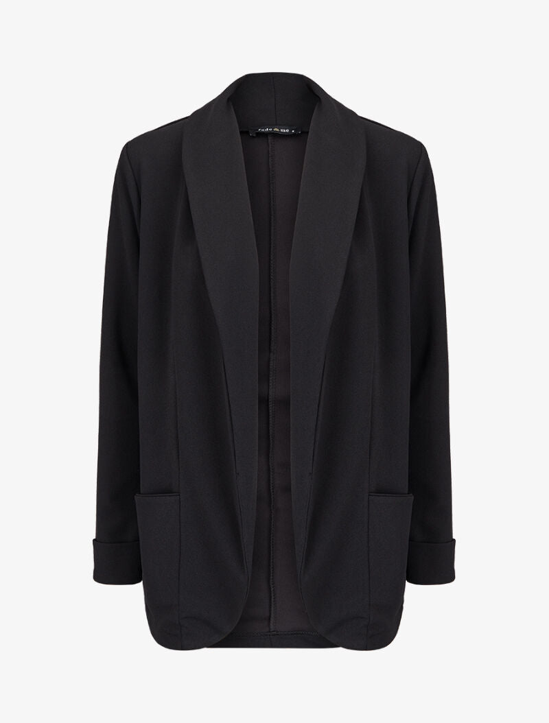 Blazer fluide à col châle - Noir - 1