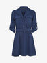 Robe patineuse mi-longue coton flammé - Bleu marine - 3