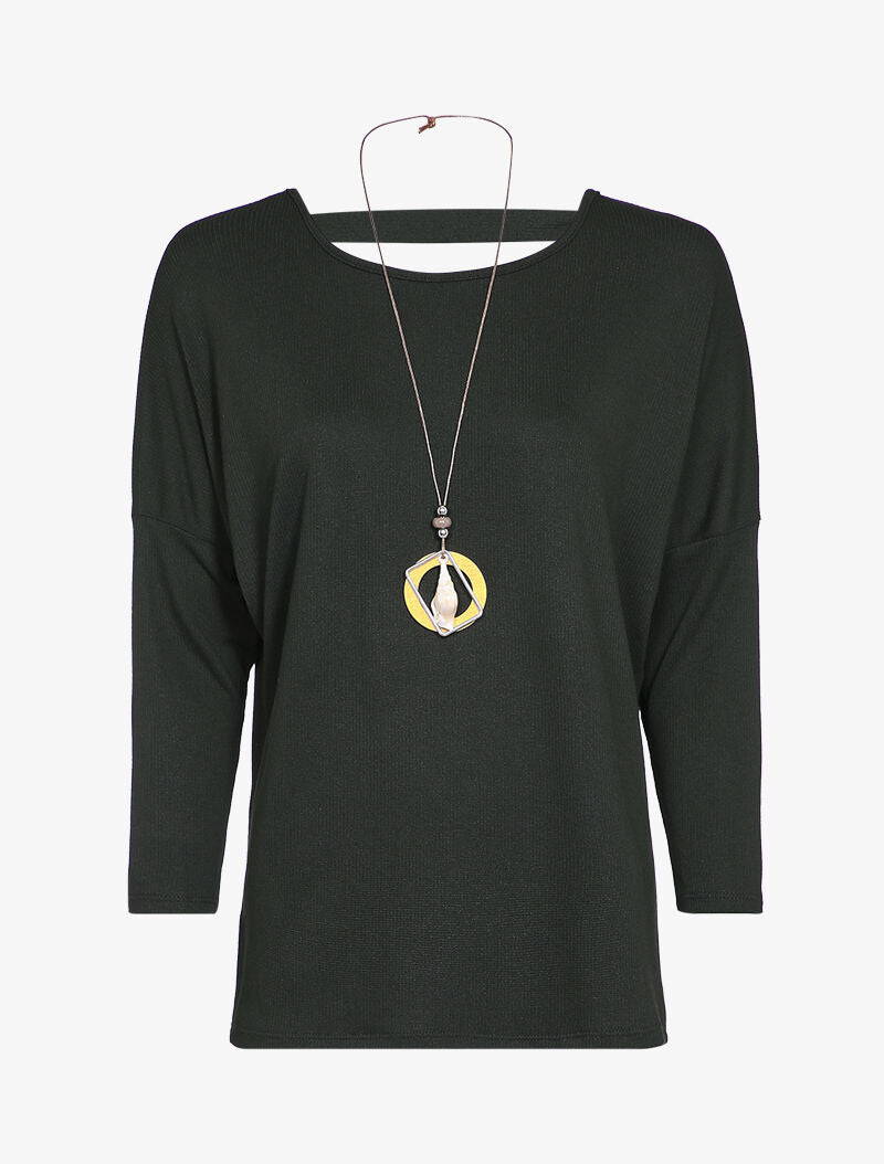 Pull chauve-souris à dos ouvert - Noir - 1