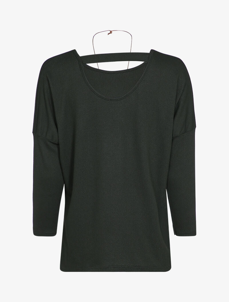 Pull chauve-souris à dos ouvert - Noir - 2