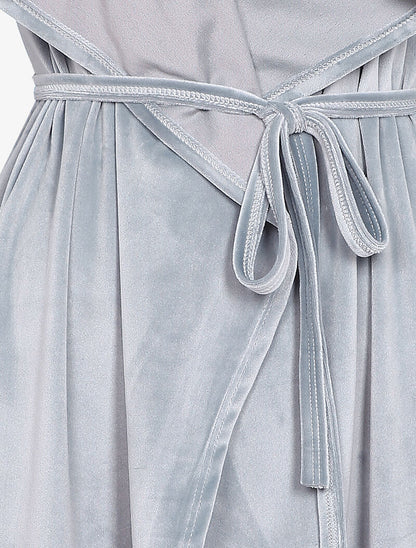 Gilet en velours à pans asymétriques - Gris clair - 4