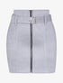 Mini jupe crayon à zip en suédine - Gris clair - 1