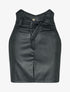 Jupe courte en simili à taille empire asymétrique - Noir - 4
