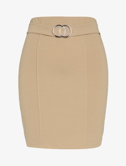 Jupe crayon à ceinture en trompe l&