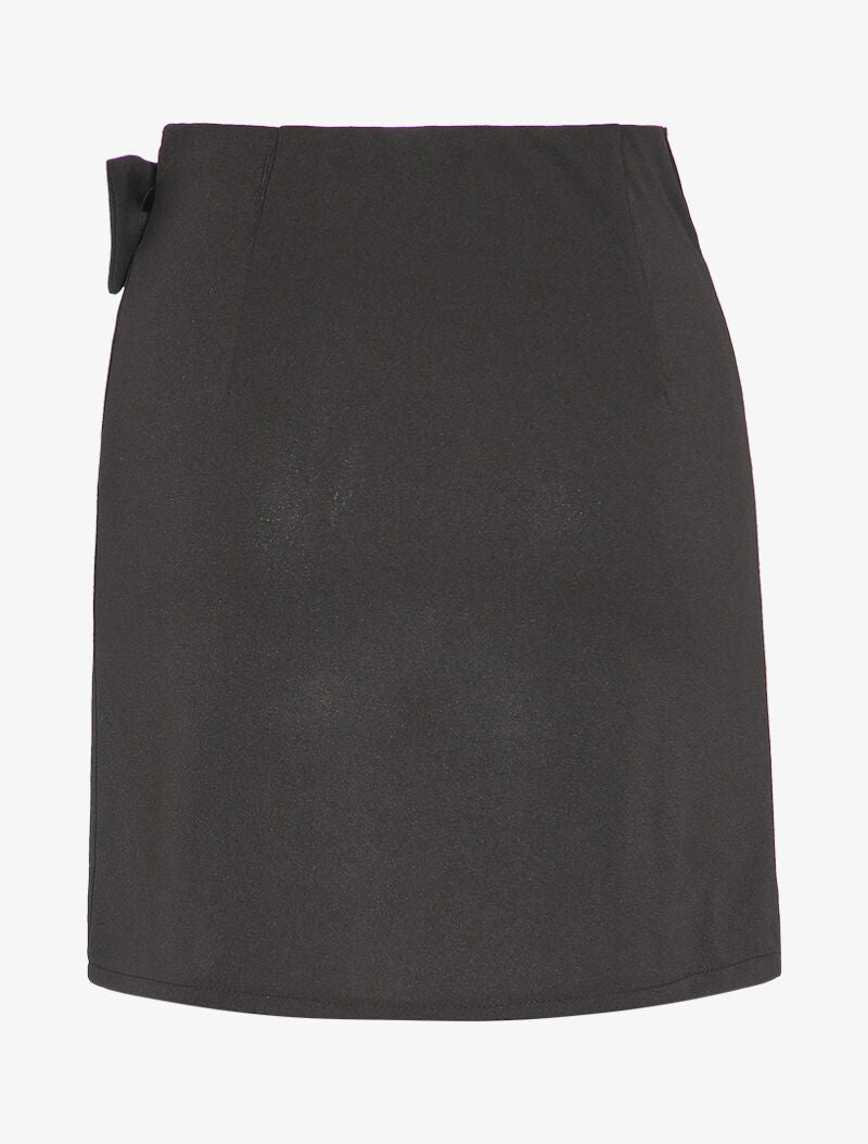Jupe portefeuille à boucle carrée - Noir - 2