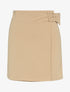 Jupe portefeuille à boucle carrée - Beige - 1