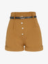 Short taille haute à boutons stylisés - Camel - 1