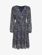 Robe patineuse à imprimé petites fleurs des champs - Marine - 4