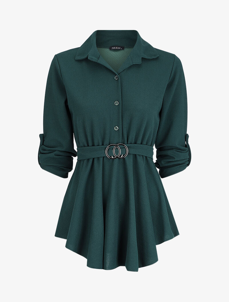Tunique asymétrique à boucle stylisée - Vert - 1