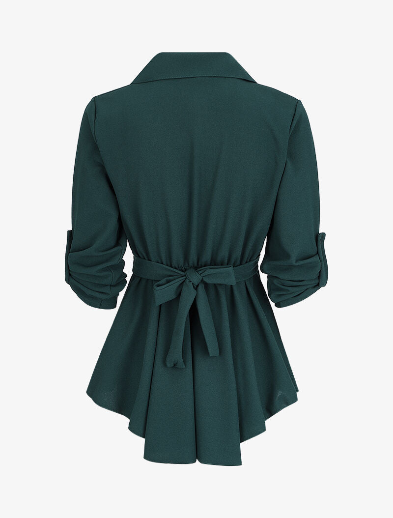 Tunique asymétrique à boucle stylisée - Vert - 2