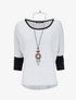 Pull dolman oversize avec sautoir - Gris clair - 1