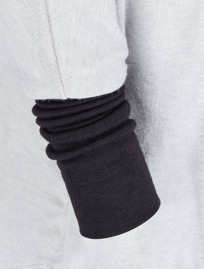 Pull dolman oversize avec sautoir - Gris clair - 4