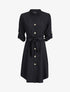 Robe chemise unie - Noir - 1
