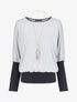 Top oversize à bords côtelés - Gris chiné - 4
