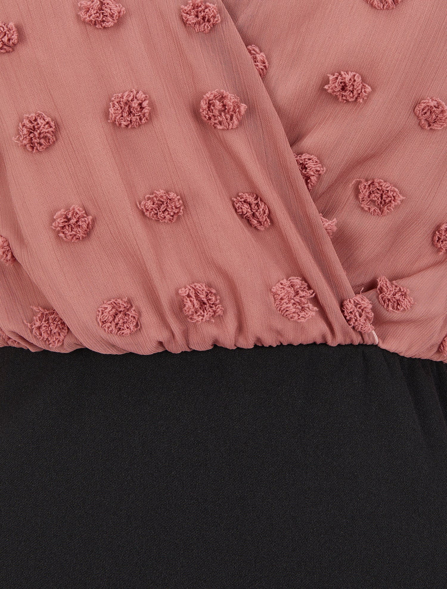 Robe cache-coeur à plumetis - Rose - 3