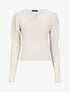 Pull court à manches gigot - Beige - 1