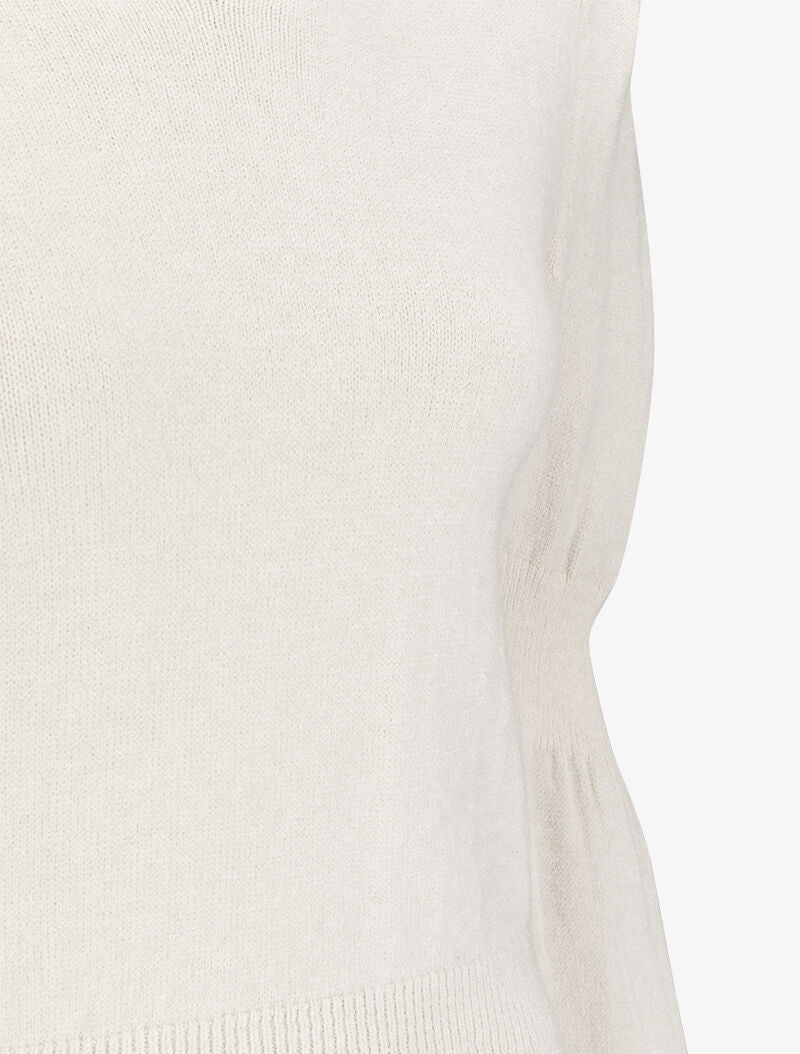 Pull court à manches gigot - Beige - 3