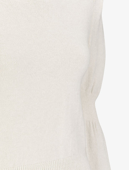 Pull court à manches gigot - Beige - 3