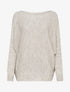 Pull oversize à manches dolman et col bateau - Écru - 1