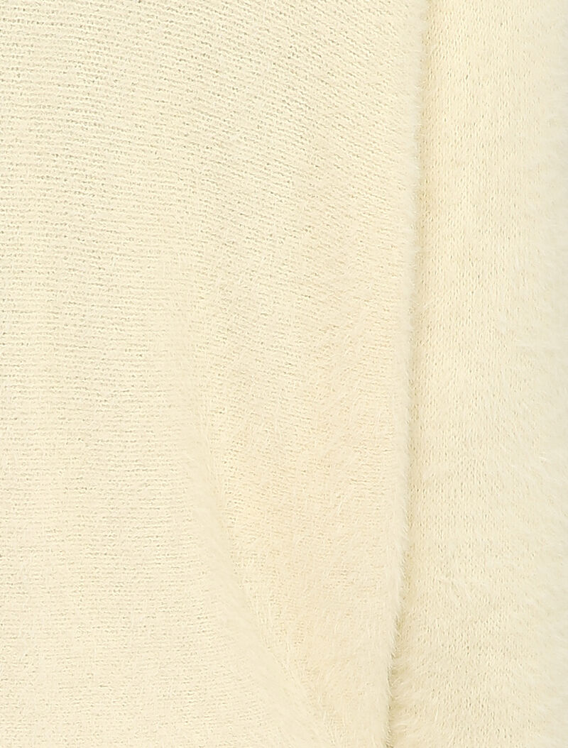 Pull duveteux oversize coupe chauve-souris - Beige - 3