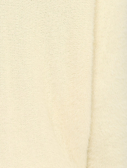 Pull duveteux oversize coupe chauve-souris - Beige - 3