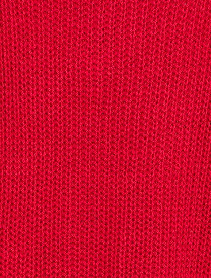 Pull oversize en maille tressée - Rouge - 3