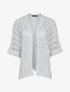 Gilet en maille ajourée à manches courtes style kimono - Gris clair - 1