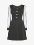 Robe patineuse à manches ajourées - Noir - 4