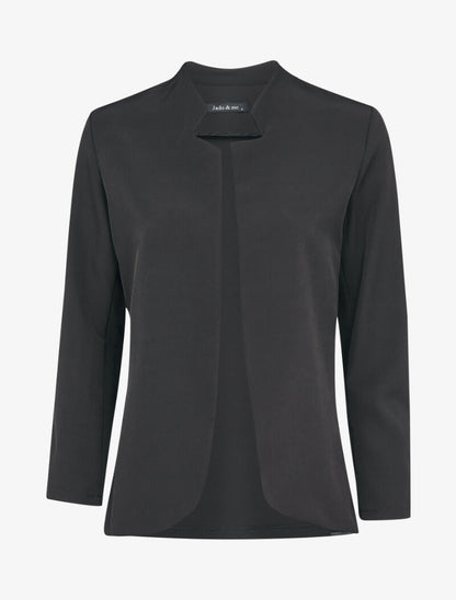 Veste à col biseauté et bords arrondis - Noir - 1
