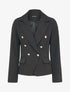 Blazer court style officier à poches décoratives - Noir - 1