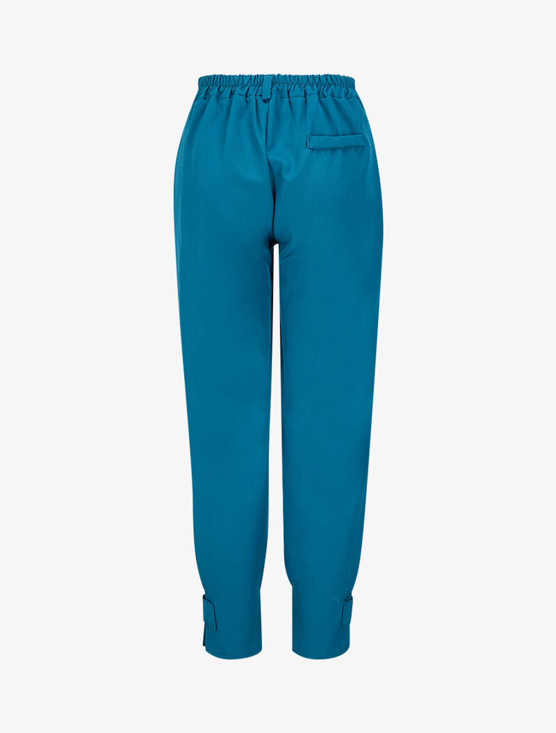Pantalon carotte à chevilles boutonnées - Bleu canard - 2