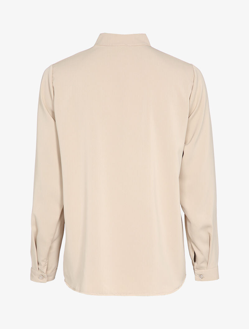 Blouse fluide à col mao - Écru - 2