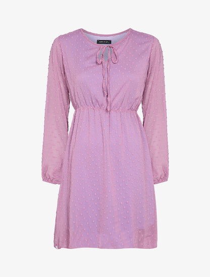 Robe patineuse en plumetis - Lilas - 4