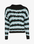 Pull en maille à rayures stylisées et col montant - Noir - 1