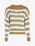 Pull en maille à rayures stylisées et col montant - Camel - 1