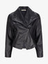 Veste style perfecto en simili à col large - Noir - 4