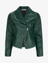 Veste style perfecto en simili à col large - Vert sapin - 1