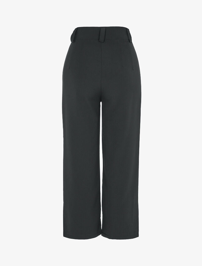 Pantalon 7/8 coupe droite à taille haute - Noir - 2