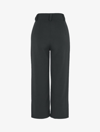 Pantalon 7/8 coupe droite à taille haute - Noir - 2