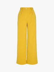 Pantalon droit fluide et ajusté à jambes extra longues - Moutarde - 1