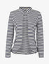 Veste à imprimé rayé et col mao - Marine - 1