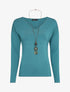 Top uni à liserés irisés - Bleu - 1