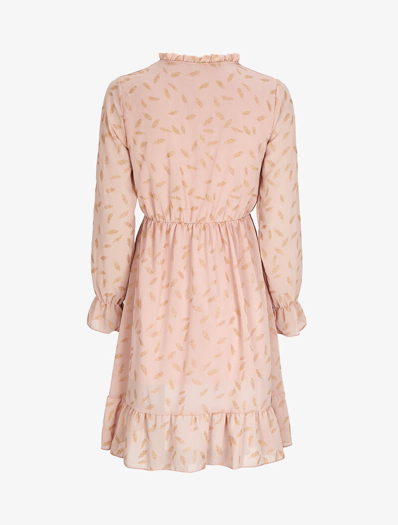 Robe en voile à feuilles pailletées - Rose poudré - 2