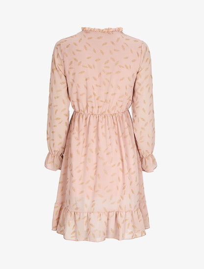 Robe en voile à feuilles pailletées - Rose poudré - 2