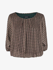 Blouse imprimé graphique coupe chauve-souris - Kaki - 1