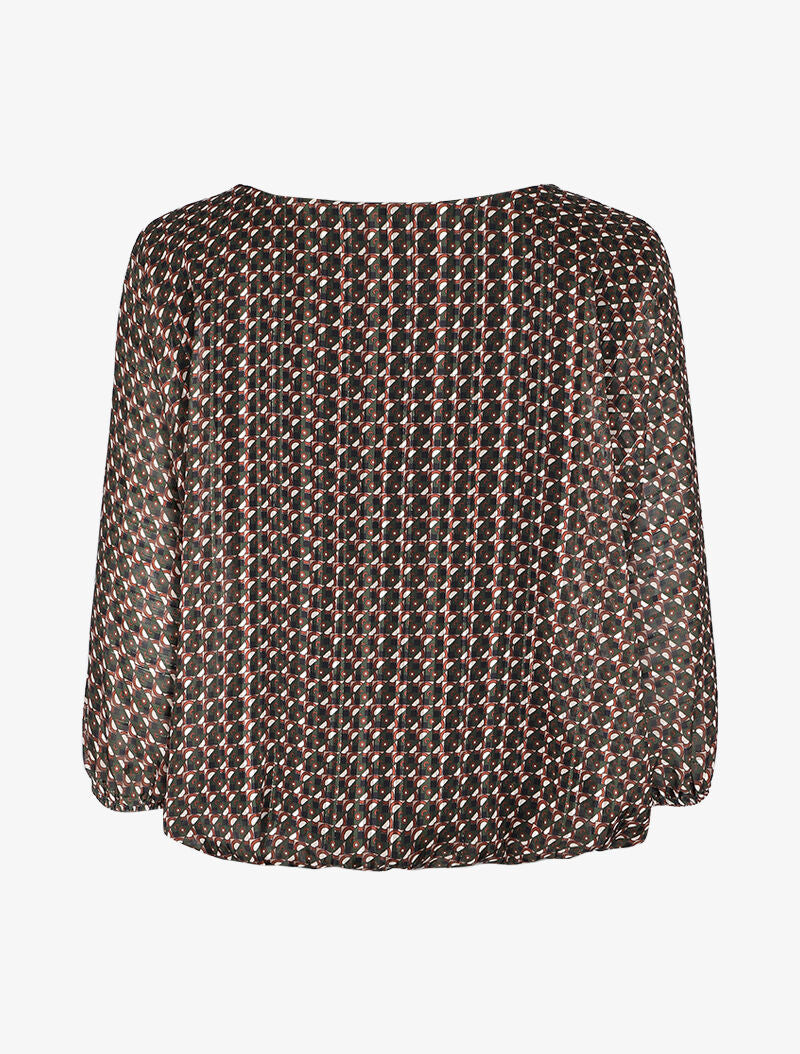 Blouse imprimé graphique coupe chauve-souris - Kaki - 2